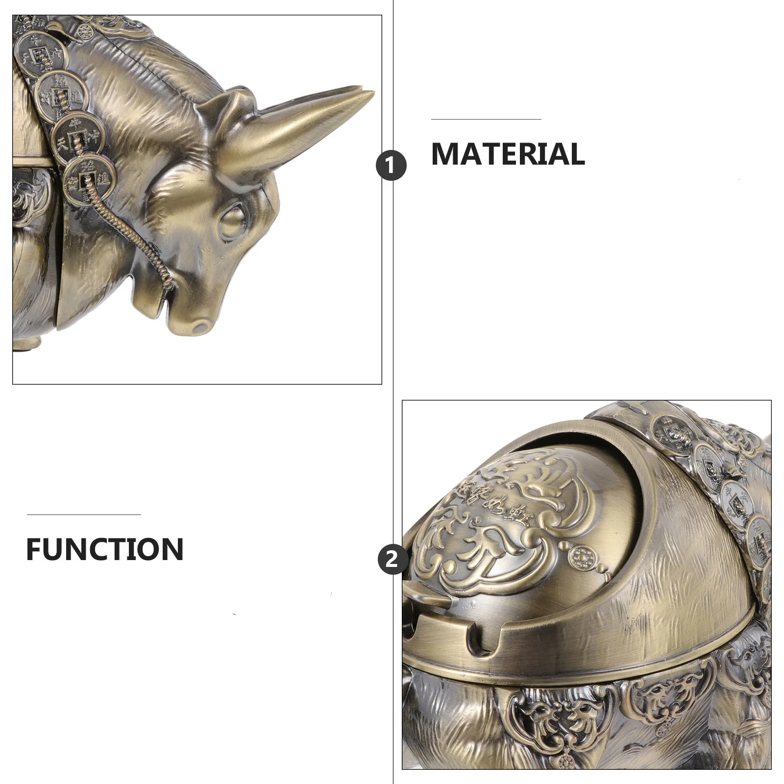 

Retro Zinc Alloy Ashtray Desktop Decoration Butt Container Creative Office Ashtrays Home Garden Practical