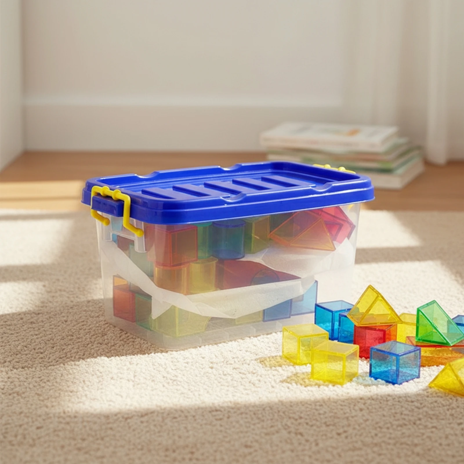 50 Pieces Building Blocks with Storage Box Stem Building Blocks Set Block Set with Storage Box Lightweight Smooth-Edged
