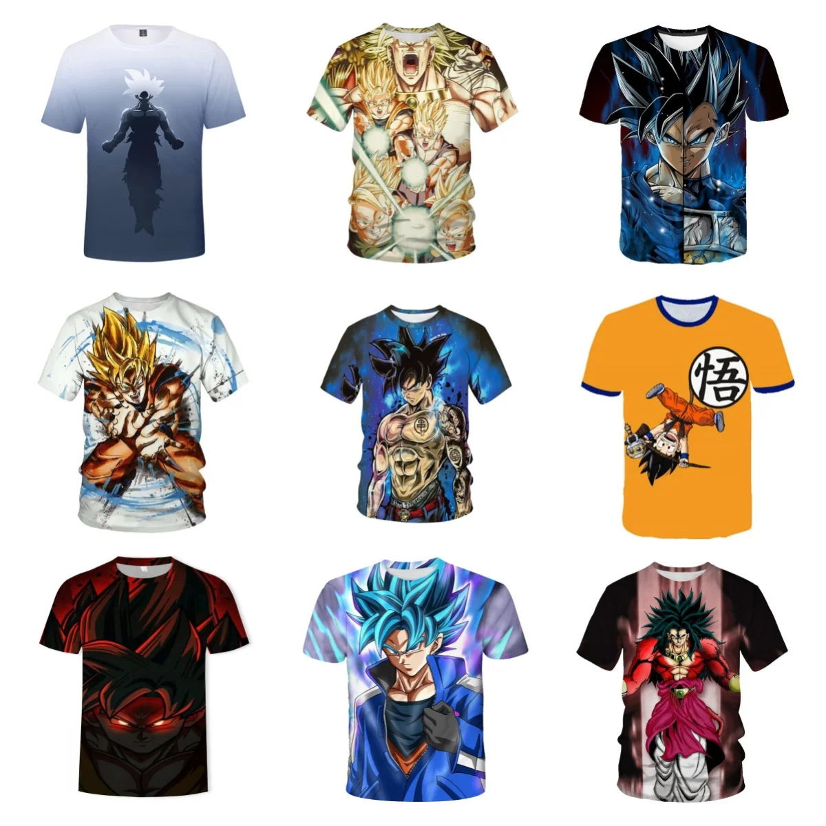 

2025 Summer Animation Dragon Ball Sun Wukong 3D Digital Printing Quick-Drying T-Shirt Adult Children's Fashion Top Casual Y2K