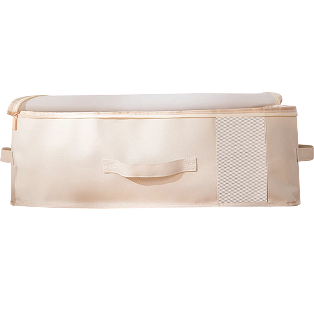 

Foldable Comforter Storage Bag Handles Large Capacity Zippered Clothes Organizer Transparent Window Blanket Bedding Closet Under