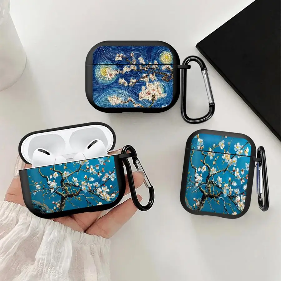 Case For Airpods Pro3 Pro 4 1 Pro2 3 2 Earphone Cases Cover Draw Flowers Fashion