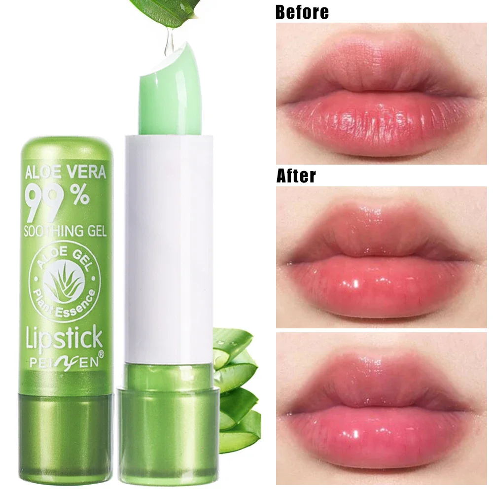 1pcs Waterproof Color Changing Lipstick  Long Lasting Not Easy To Fade Aloe Vera Lipstick Moisturizing Color Nourishing Lip Balm