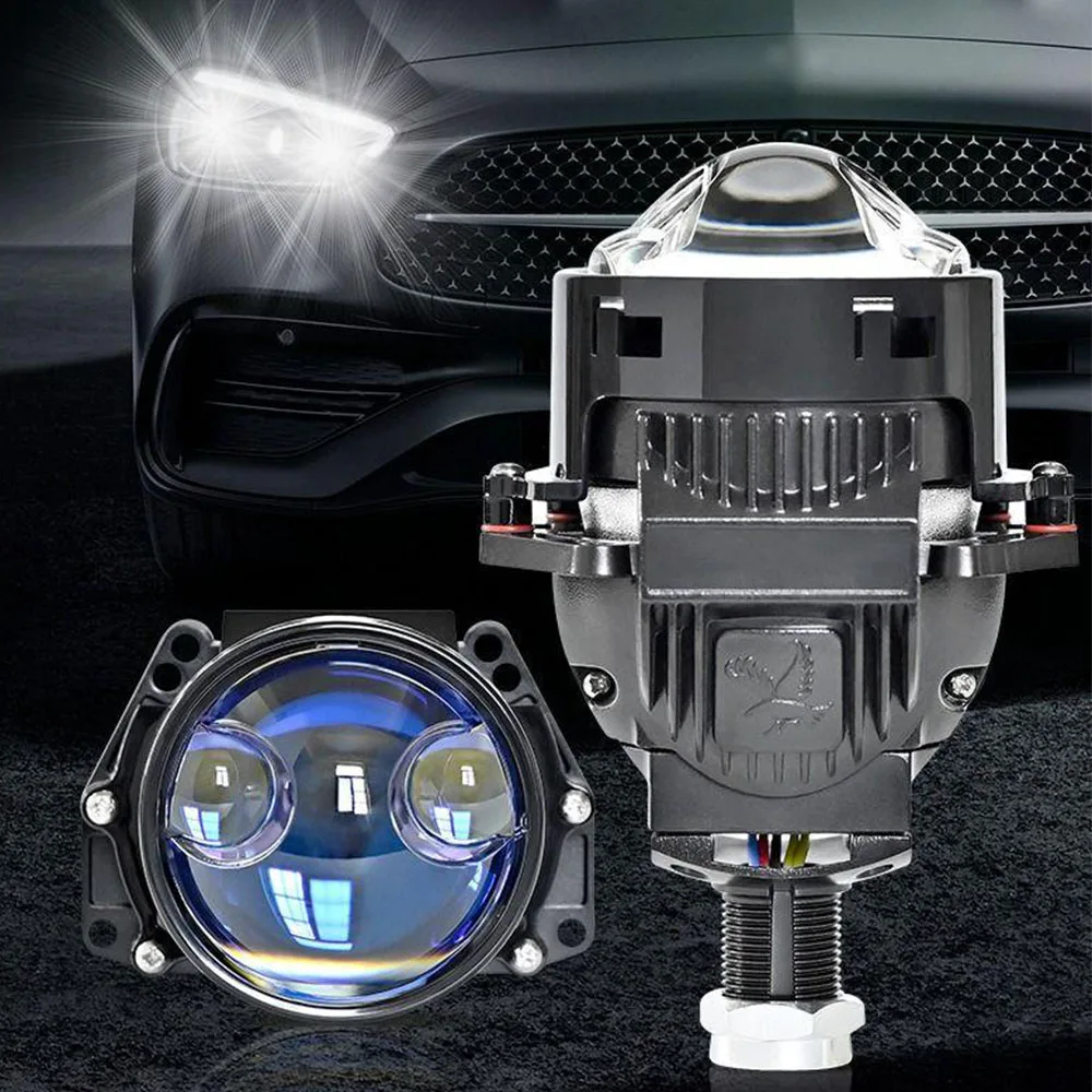 Experience Unmatched Brightness with 25000Lm Car Headlight 3 Inch Bi Led Double Laser Projector Lens