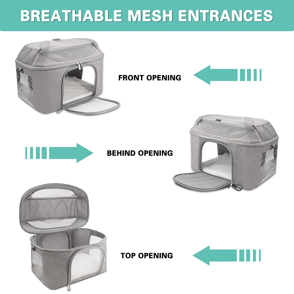 Dog Carrier Bag Backpack Breathable Pet Portable Foldable Travel Airline Approved Transport Bag For Small Dogs And Cats Outgoing