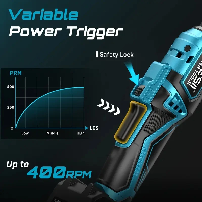 Seesii 3/8 "21 فولت مفتاح ربط كهربائي لاسلكي 80Nm 6.3'' تمديد مفتاح ربط بسقاطة كهربائي قابل لإعادة الشحن زاوية وجع أدوات إصلاح السيارات