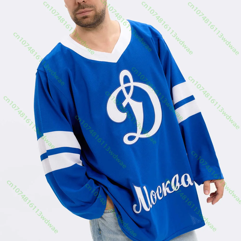 HC Dynamo Msk New 2026 Ice Hockey KHL Hockey Russia Competition Jersey Mens Long Sleeves 3D Print Sport Breathe Cycling Shirt