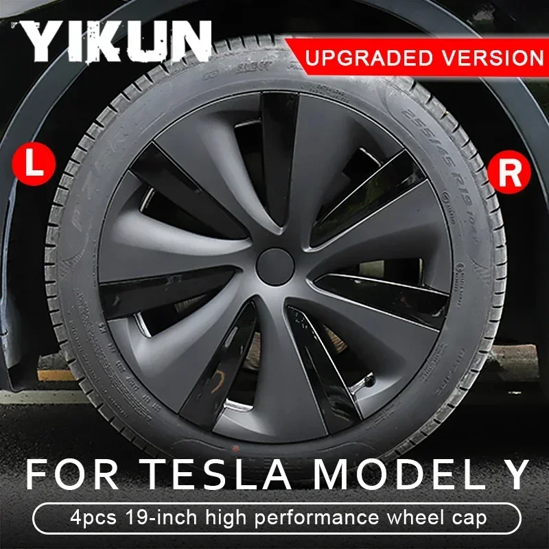 

4PCS Hub Cap Performance Replacement Wheel Cap Automobile Hubcap Full Rim Cover 19 Inch Accessories for Tesla Model Y 2019-2023