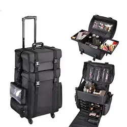 Makeup Trolley Case Cosmetic Organizer Organizer Portable Traveling Multiuse Makeup Storage Box Multi Layers for Hairdressers