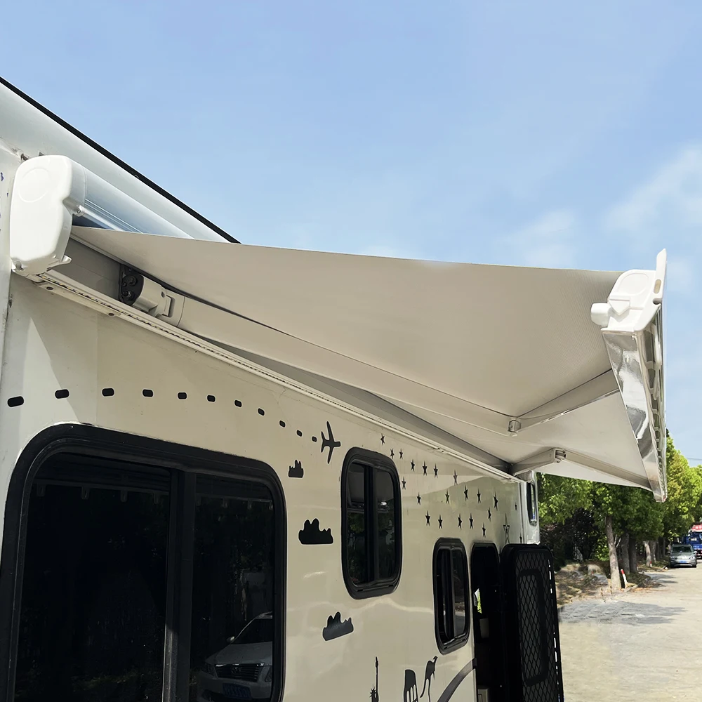 مقاوم للماء 13x8ft سبائك الألومنيوم 12 فولت قافلة كهربائية كاسيت RV قوة متنقل المظلة