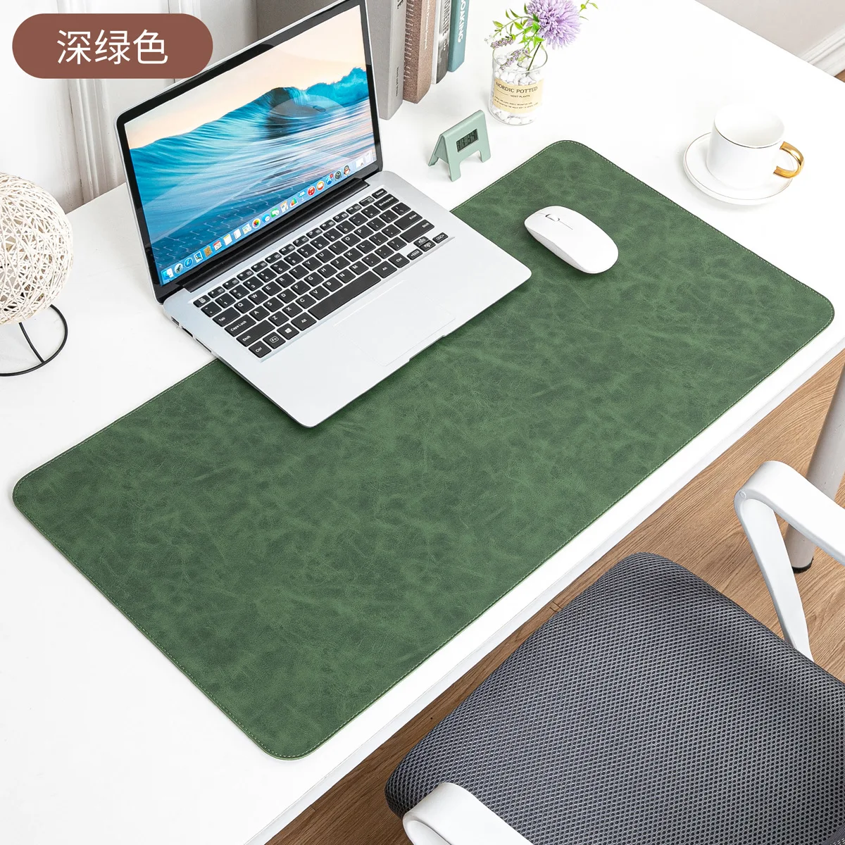 

Crazy Horse Leather Mouse pad, Office Desk Pad, Premium Table Mat Non-Slip Laptop Mouse Mat Keyboard Pad Desk Mat