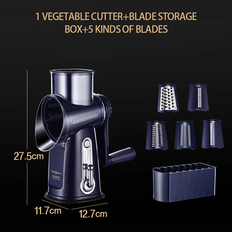 Multifunction Veggie Chopper Manual Drum Grater Food Shredder Fruit Potato Slicer Vegetable Cutter Meat Grinder