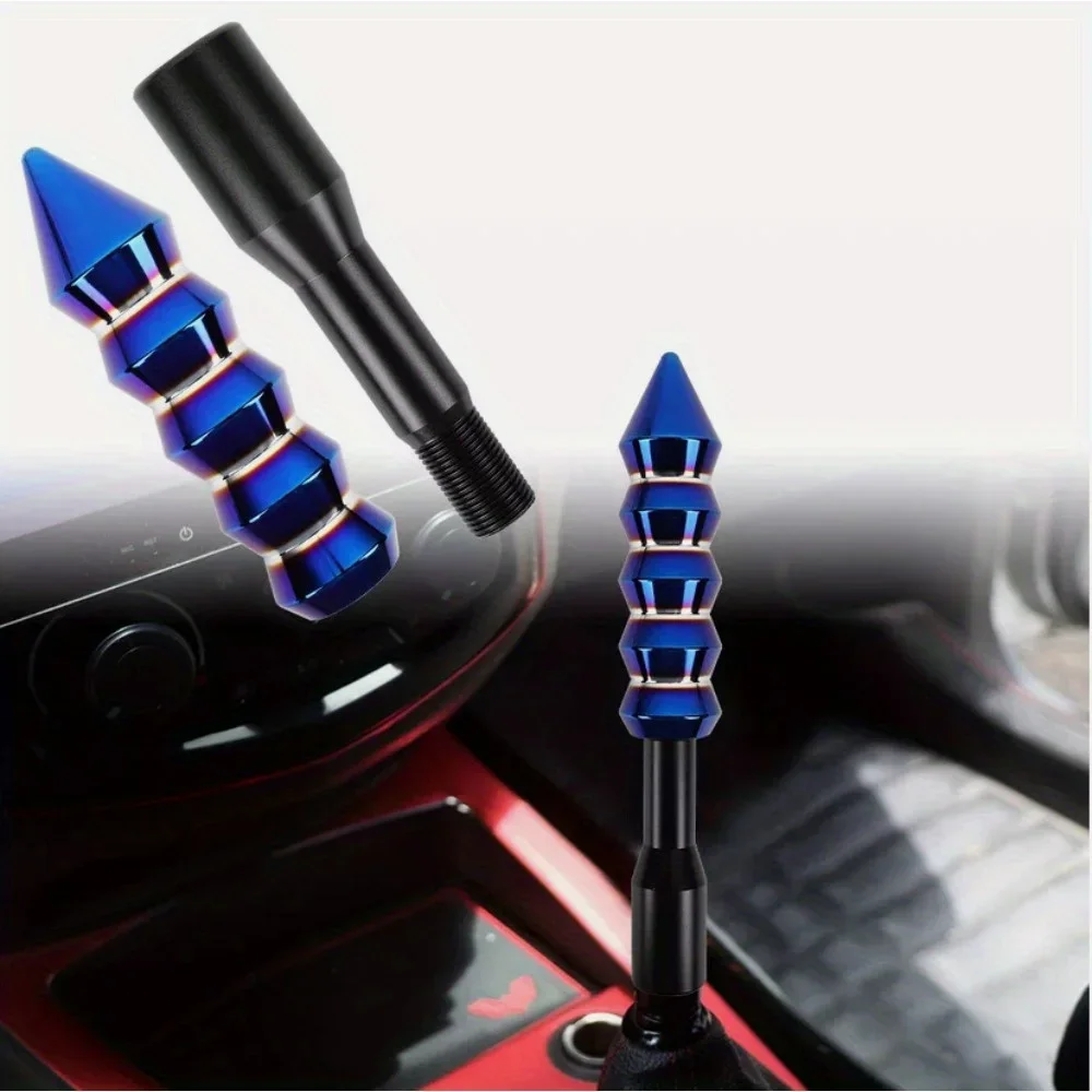

Universal Bambo Spiked Aluminum Burnt Blue Manual Gear Shift Knob Shifter 9"