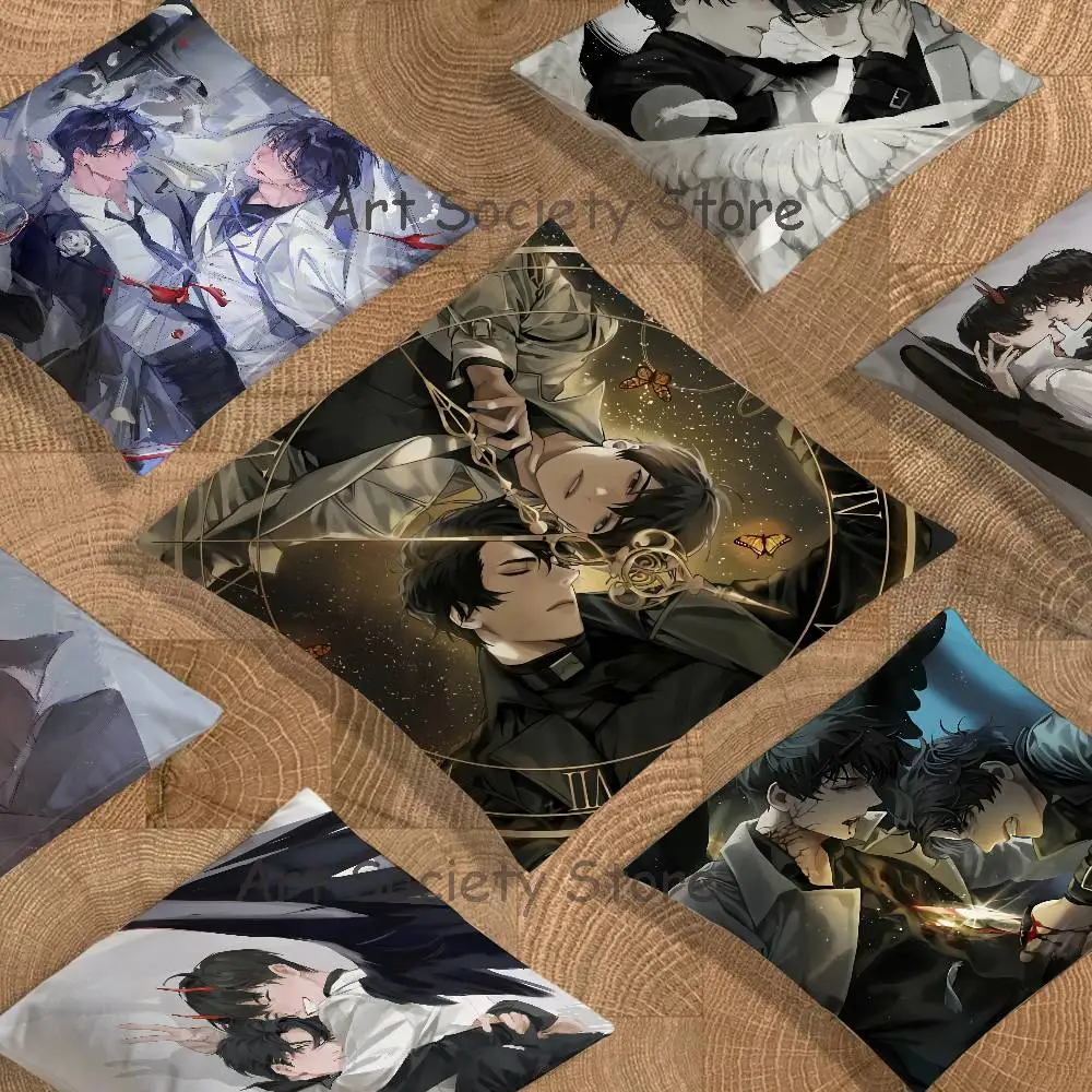 O-Omniscient Readers Joongdok Art Pillow Case Square Double-Sided Printing Short Plush Sofa Cushion Cover Bedroom Bedside Pillow