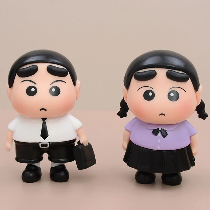 クレヨンしんちゃんモデルアニメしんちゃんフィギュアかわいい人形装飾品-2-個マンガアクションフィギュアおもちゃ子供のための誕生日プレゼント