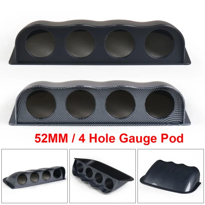 2 بوصة 52 مم حامل عالمي للسباقات بـ 4 ثقوب لوحة القيادة حامل مقياس رباعي ABS لمقاييس السيارات 52 مم عداد السيارة