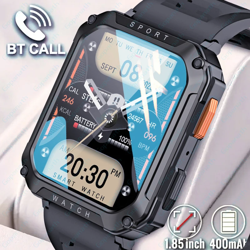 

2024New Rugged Military Smartwatch Men Ip67 Waterproof Artificial Intelligence Voice Bluetooth Call Full Touch Screen Smartwatch