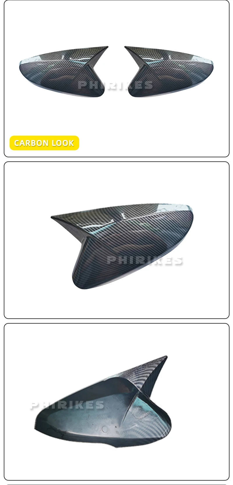 For Hyundai Kona Encino 2018-23 ABS Carbon Fiber Rear View Mirror Cap