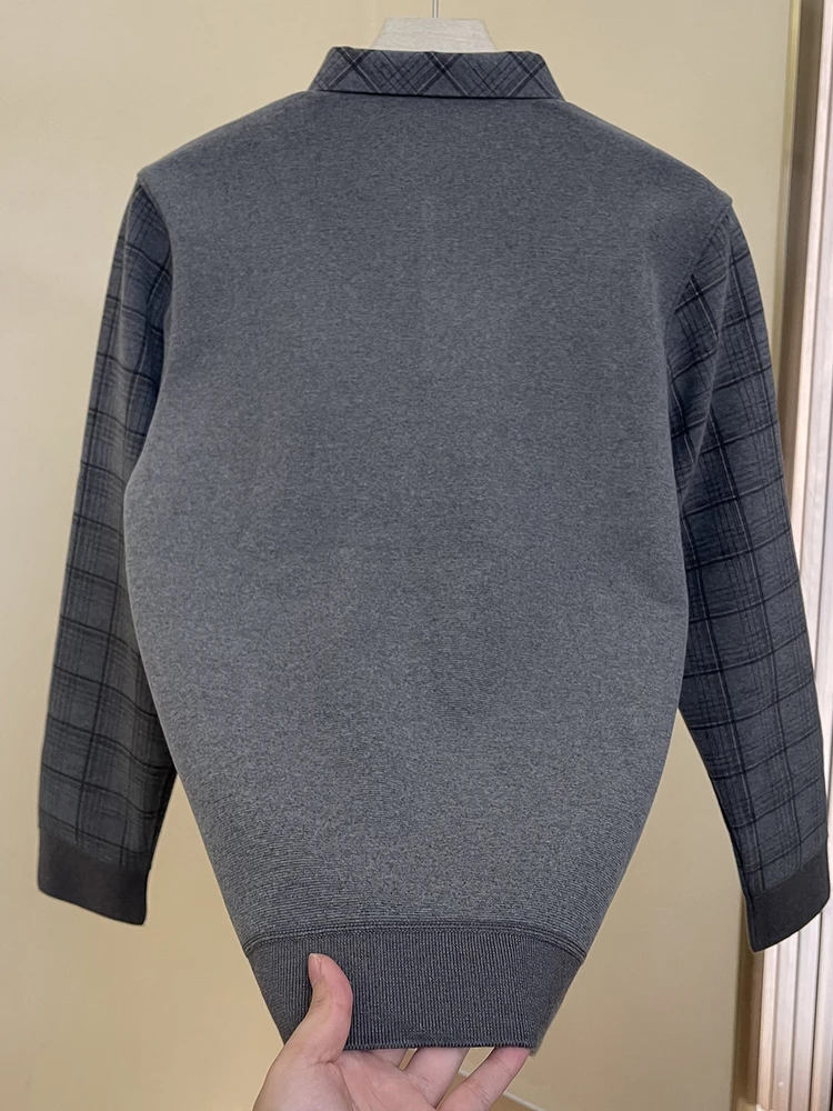 

Busin Adstration Thiened Fce V-Ne вязаный свитер для мужчин среднего возраста, мягкая двунаправленная шерстяная ткань