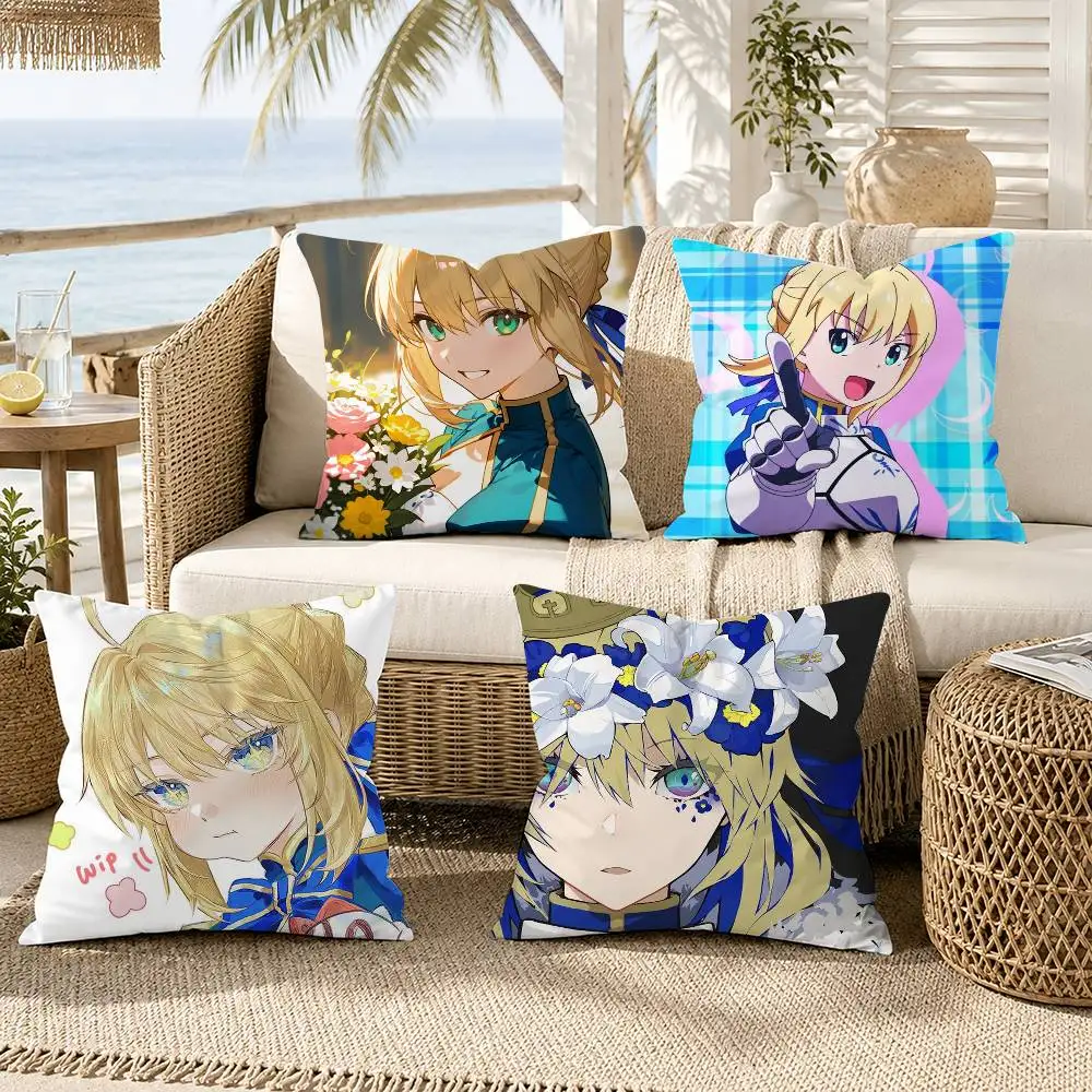 Saber Artoria Pendragon Fate Grand Order FGO Pillow Case for Sofa Living Room Home office Decor Protective Cover