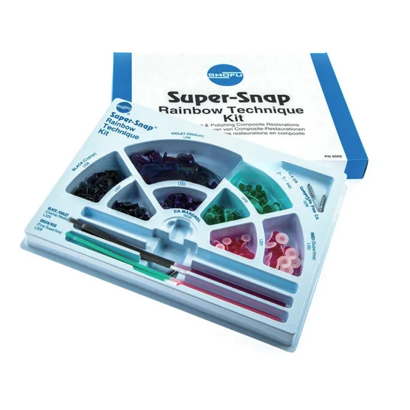 Super-Snap Rainbow Technique Kit CA 0500 Zestaw tarcz do polerowania żywicy dentystycznej System wykańczania Instrument stomatologiczny