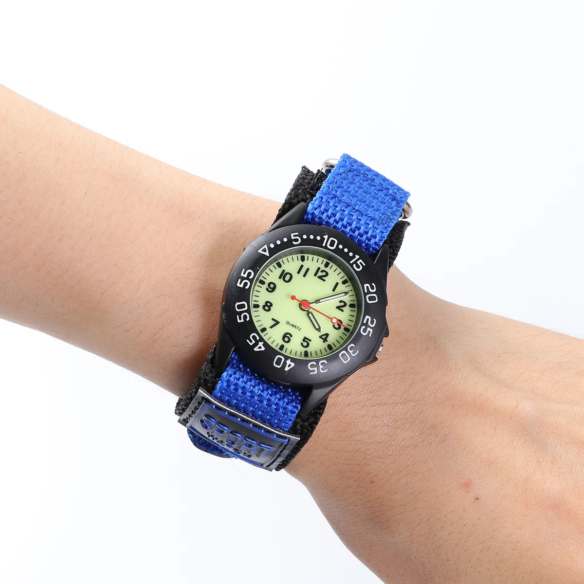 Children Watch Blue Nylon Band Quartz Waterproof Time Date Display Cute Unisex Kids Birthday Gift Favors