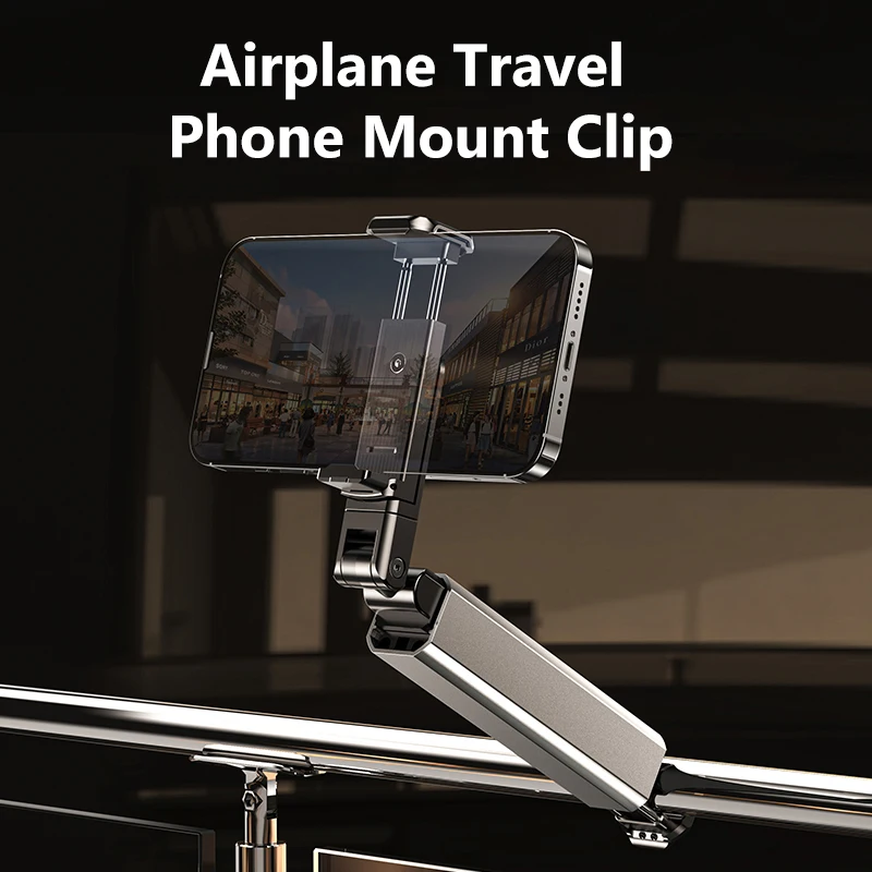 Airplane Phone Holder Travel Essentials Flexible Rotation Hands-Free Airplane Phone Mount Seat Adjustable Phone Stand for iPhone