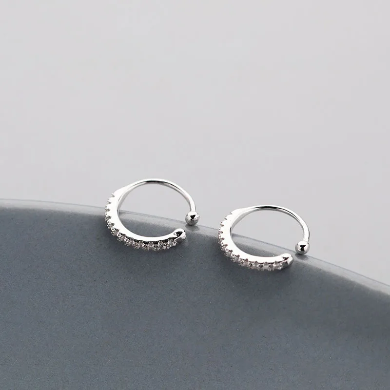 

NBSAMENG 100% 925 Sterling Silver Zircon Open Earring for Women Girl Birthday Gift Simplicity Fashion Charm Jewelry Dropshipping