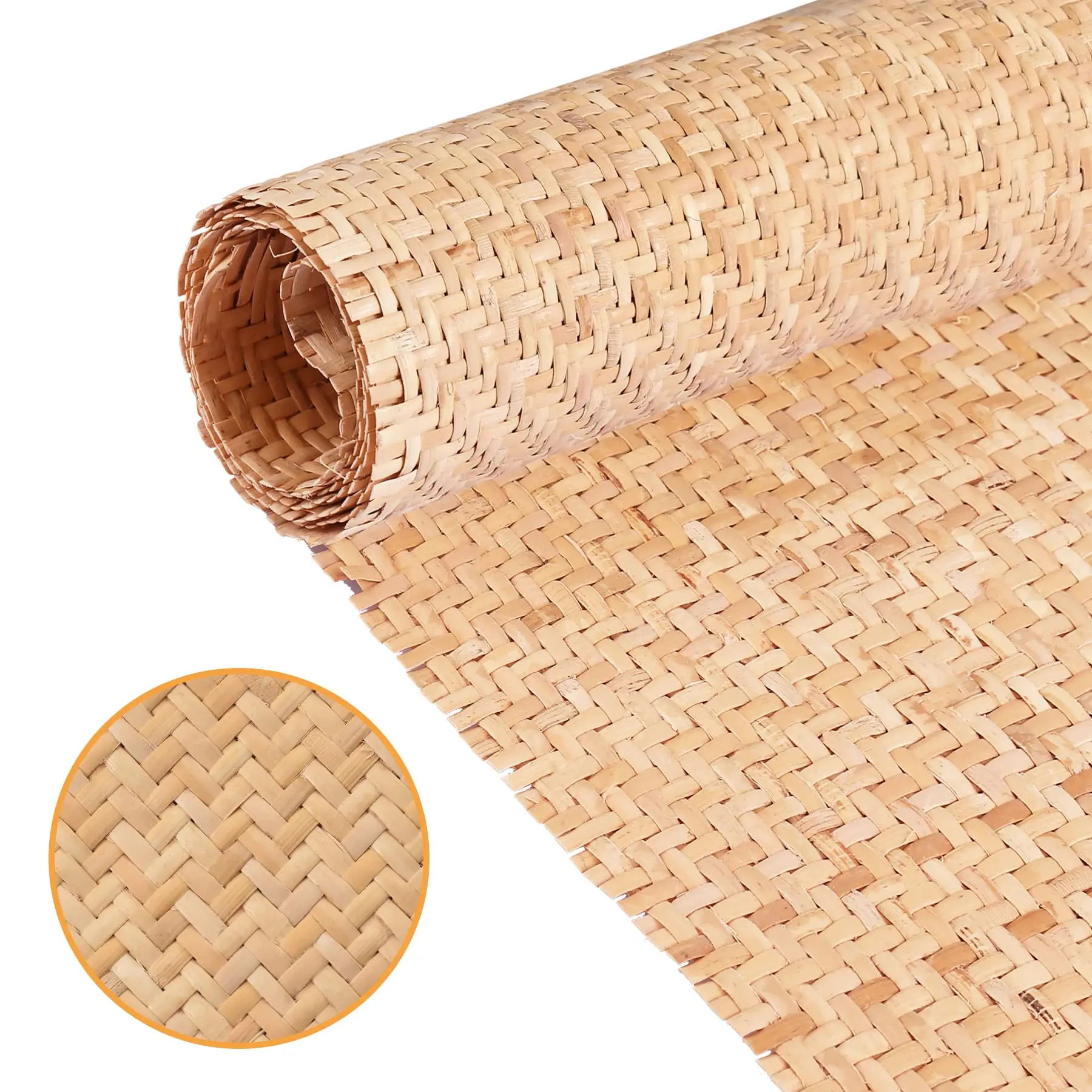 35/40/45/50/55/60/65/70/80/90/100 cm Breite, Rohrgewebe, natürliches Caning-Material, Rattan-Rolle, Rattan-Stoff, Möbel, Schrank, Stuhl – Detail 1