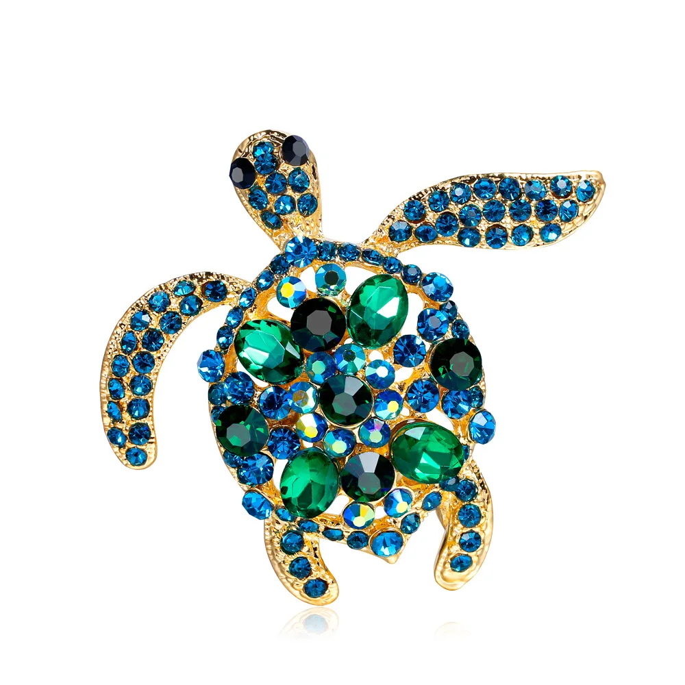 Creative Colorful Turtle Brooches for Men and Women, Rhinestone Crystals, Animal Pins, Jewelry Accessories, Gifts, New Arrivals