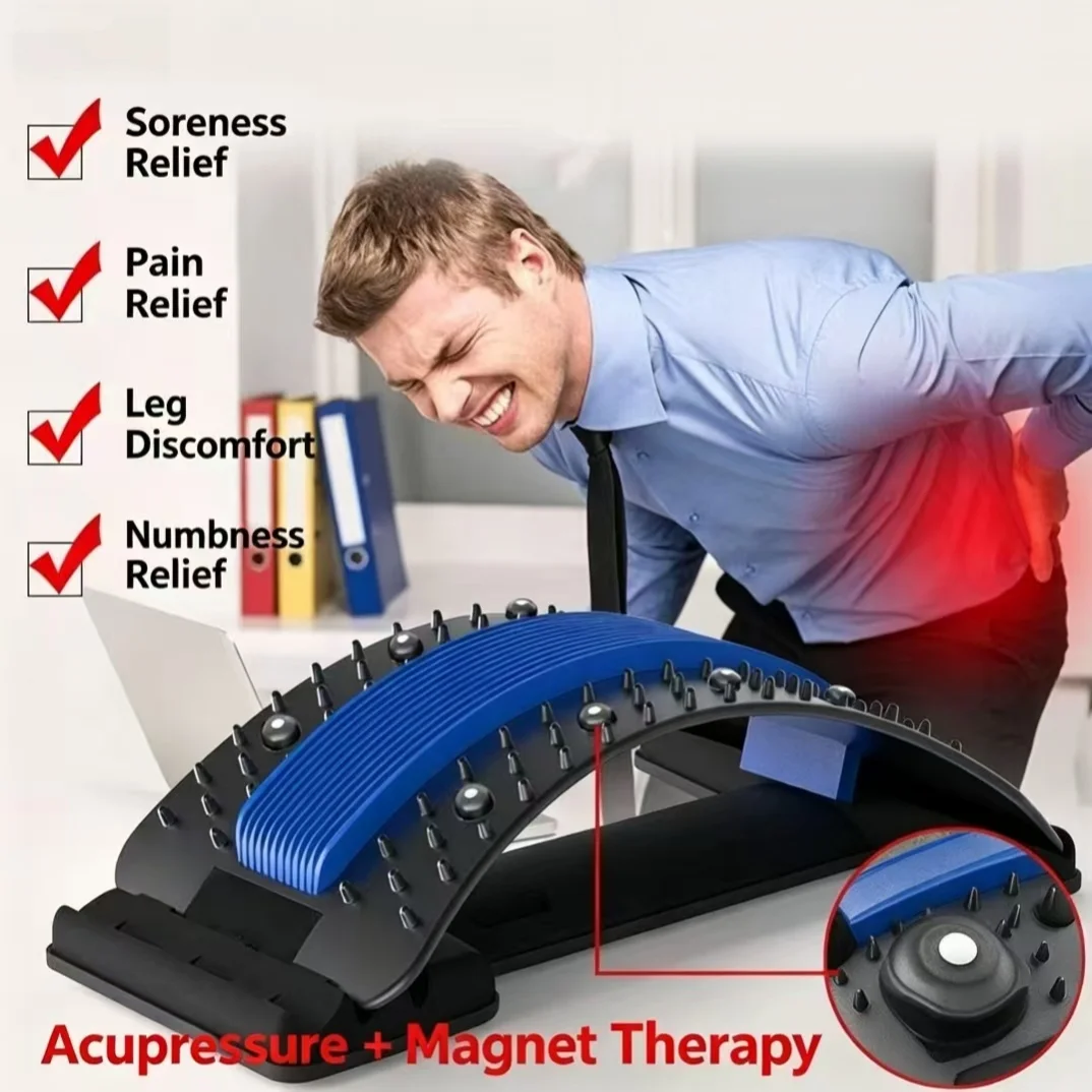 Back RelaxerWaist Stretcher,Cervical And Back StretchingTool,Yoga Support Aid Adjustable Height Waist Massager,SuitableFor Home