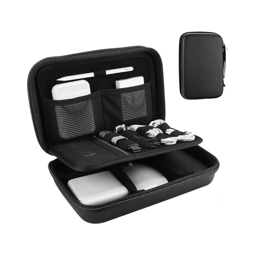 EVA Portable Cable Bag for Travelers Designed to Store Phone Chargers Data Cables and Electronic Accessories Neatly
