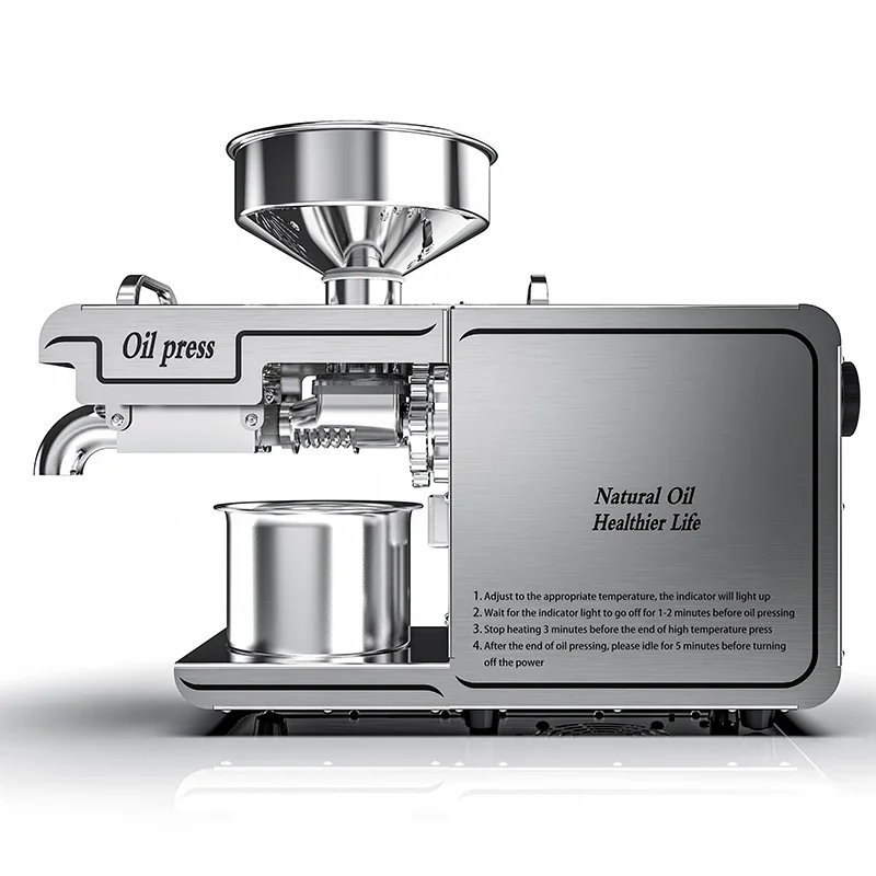 Oil Machine 4-6kg /H Automatic Cold Press High Speed Oil Extractor Extraction Temperature Control Peanut Coconut Oil Press