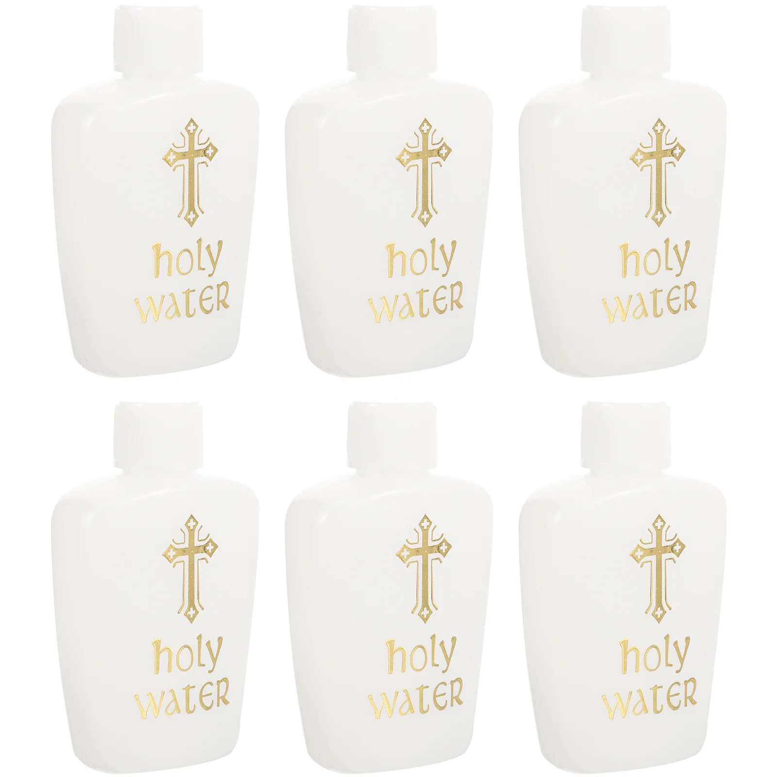 6 Pcs First Communion Bulk Easter Holy Water Bottle Gold Cross Supplies Travel Sports