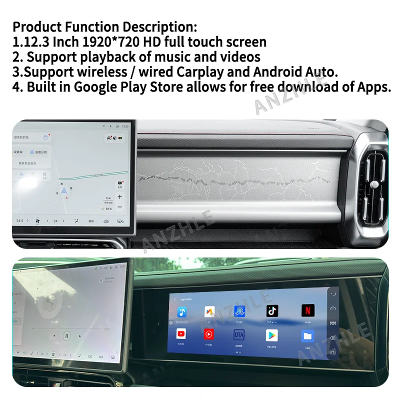 For Jetour Traveler Shanhai T2 2021-2024 MTK Passenger Entertainment System 4+64GB Android 13 Co Pilot Entertainment Screen