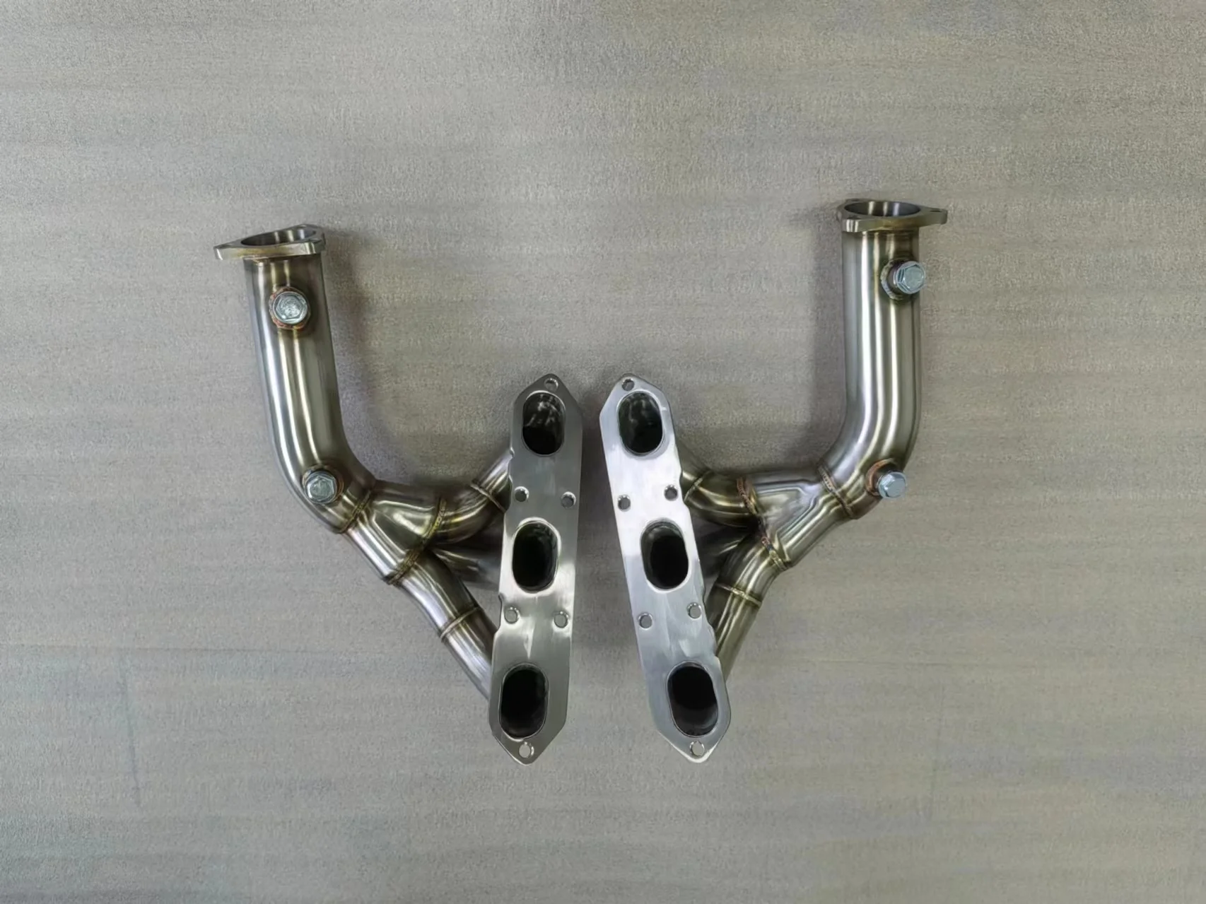 POLISHED STAINLESS STEEL HEADER EXHAUST MANIFOLD for 05-08 BOXSTER CAYMAN S 987 view 2