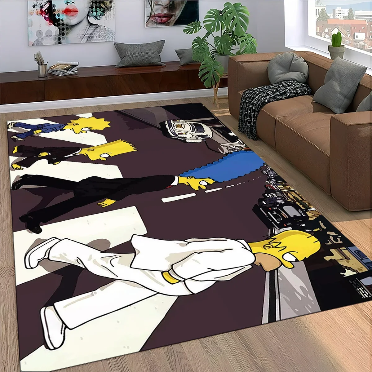 2025 New Style The Simpsons Rapper Cartoon Carpet Rug for Living Room Bedroom Home Sofa Decoration,Kids Play Non-slip Floor Mat