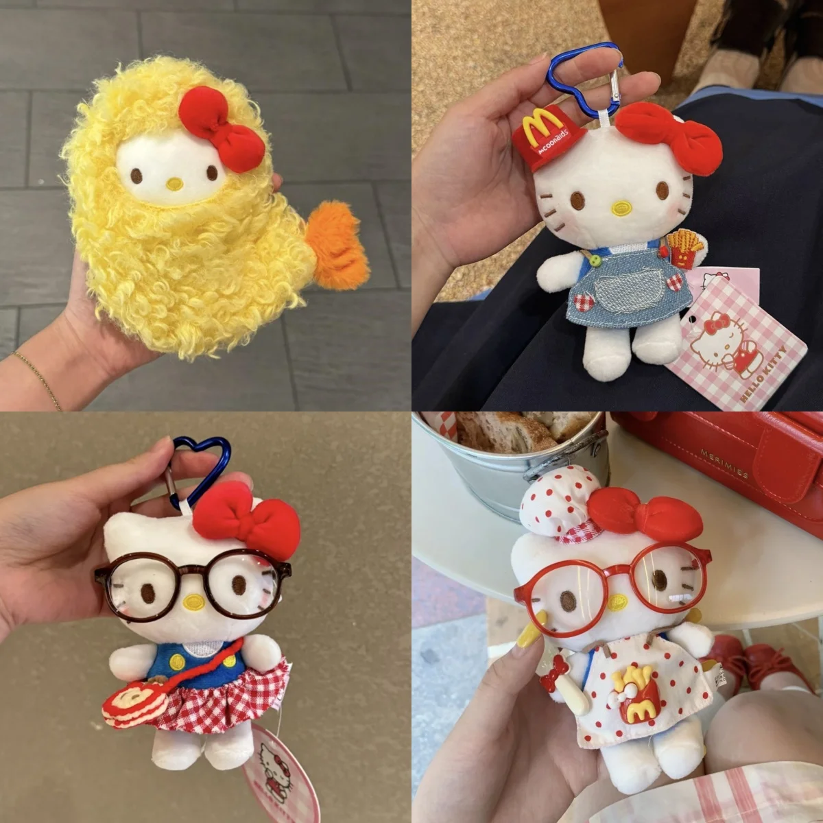 ميدالية مفاتيح سانريو هيلو كيتي 12 سم بتصميم قطة كيتي بنظارات عصرية، لعبة قطيفة لطيفة، حلقة مفاتيح للحقيبة، هدية عيد ميلاد