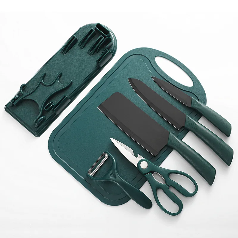 

Набор кухонных ножей Нож для фруктов Набор из трех предметов, нож для прикорма из нержавеющей стали, разделочная доска, полный набор ножей