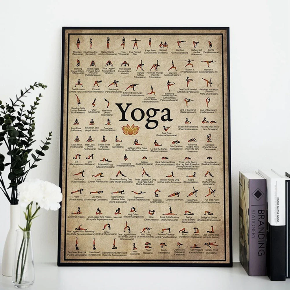 Yoga Poster Wear-resistant Room Picture Decor Home Accessory Crafted Delicate Wall Replaceable Canvas