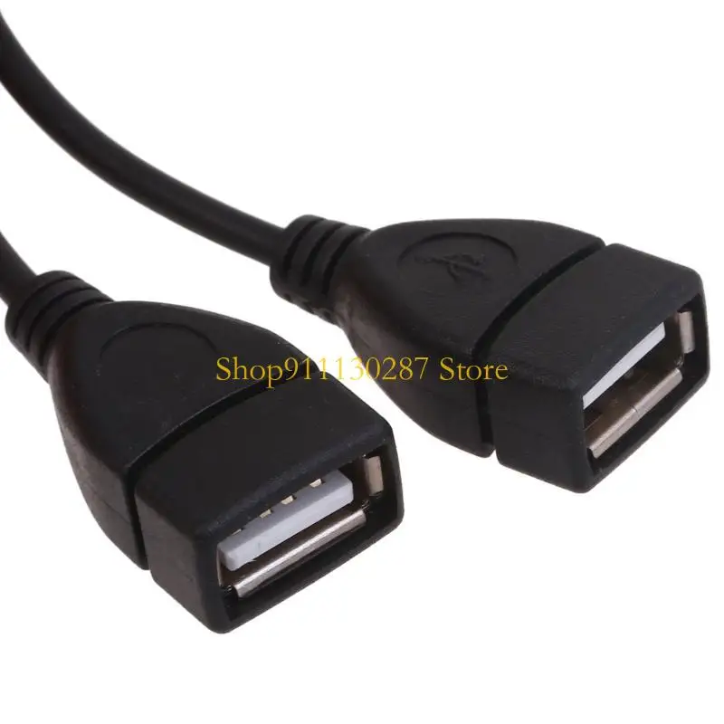 J1HC Dual-Port USB سلك سلك امتداد مع مفاتيح إمدادات الطاقة لجهاز متعدد