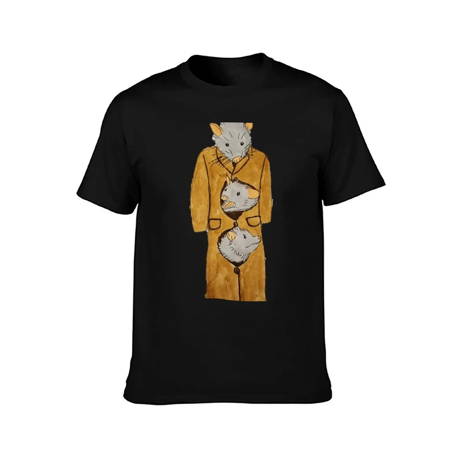three possums in a coat T-Shirt Soft Stretch Short Sleeve Top T-Shirt