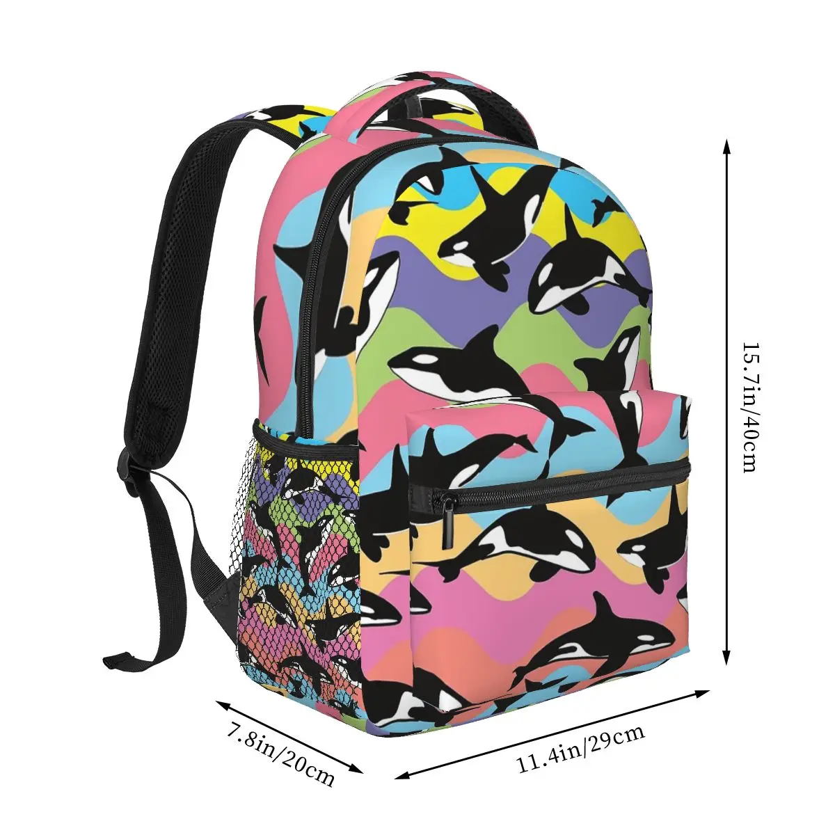 Orca Killer Whale Backpacks Boys Girls Bookbag Students School Bags Cartoon Laptop Rucksack Shoulder Bag Large Capacity