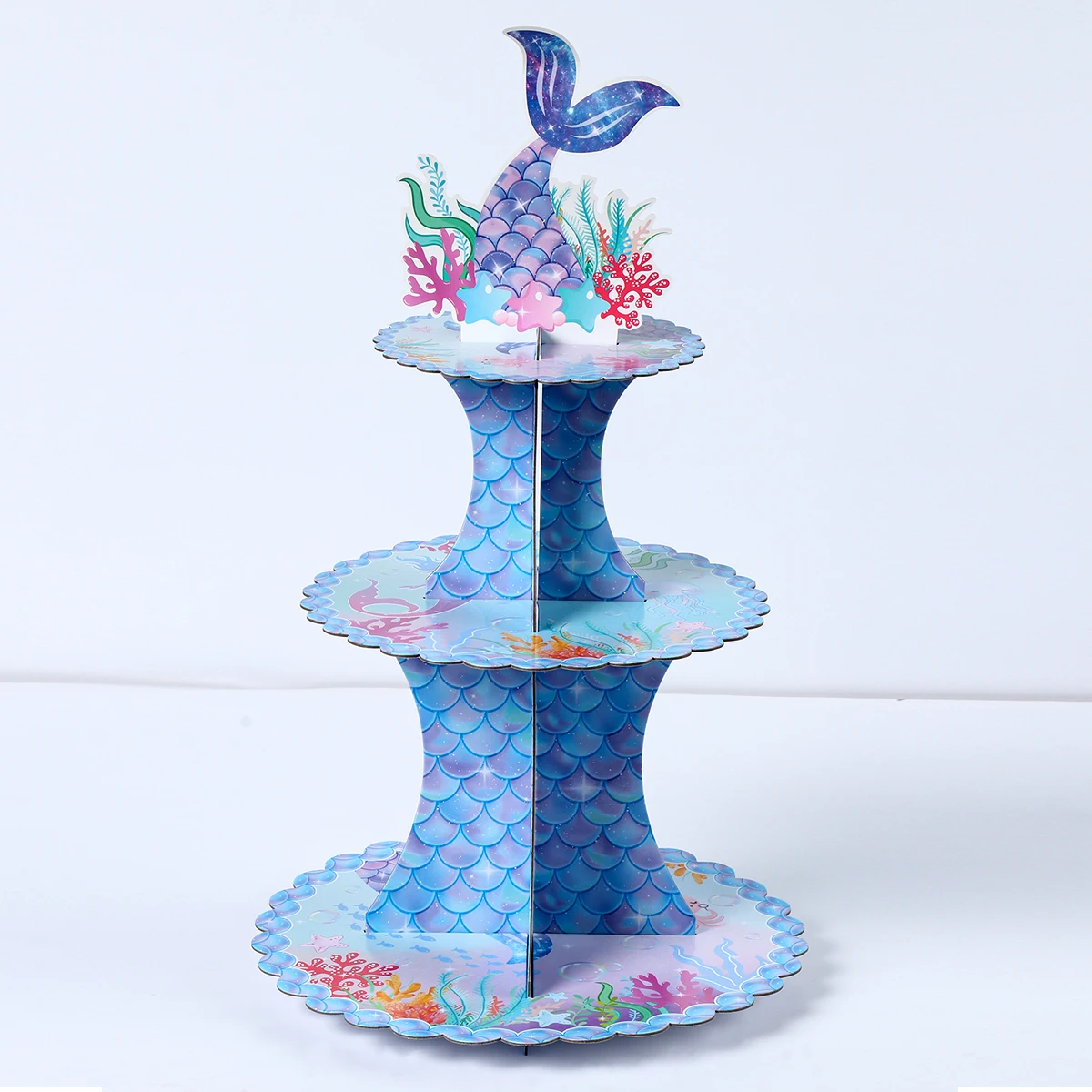 Supporto per Cupcake a coda di sirena sotto il mare forniture per feste di compleanno con sirenetta decorazioni per feste di compleanno di nozze