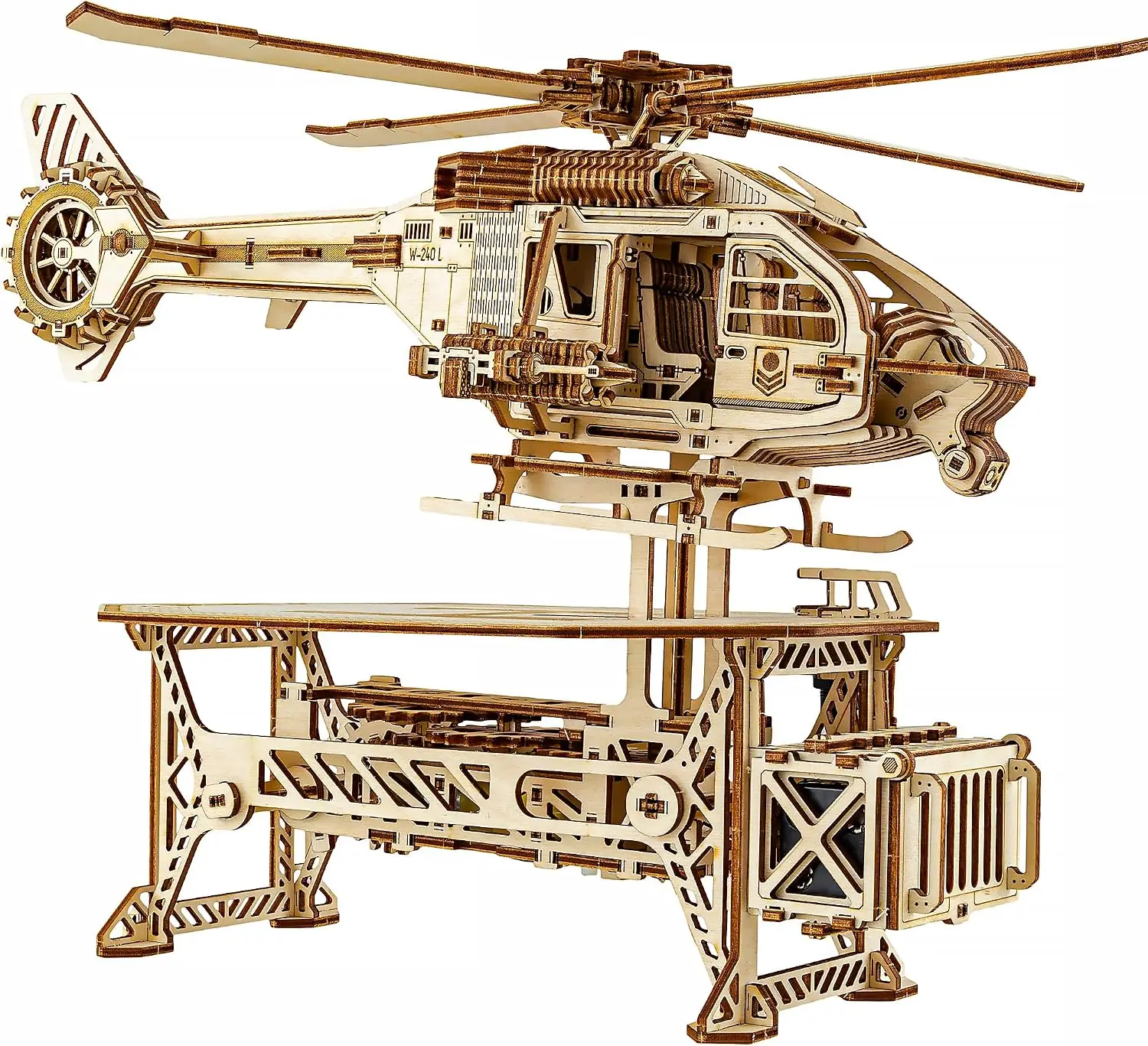 Electric Thunder Chopper 3D Wooden Puzzles for Adults to Build