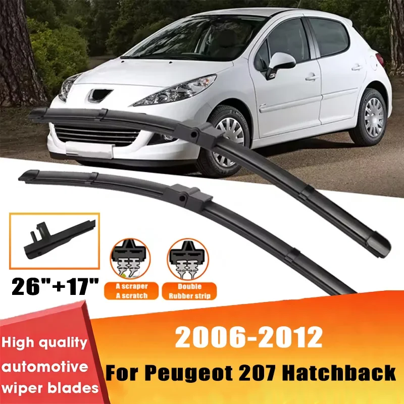 

Комплект из 2 передних дворников для Peugeot 207 Hatchback SW CC Sedan 2006-2012 2007 2008, для лобового стекла, 26"+17"