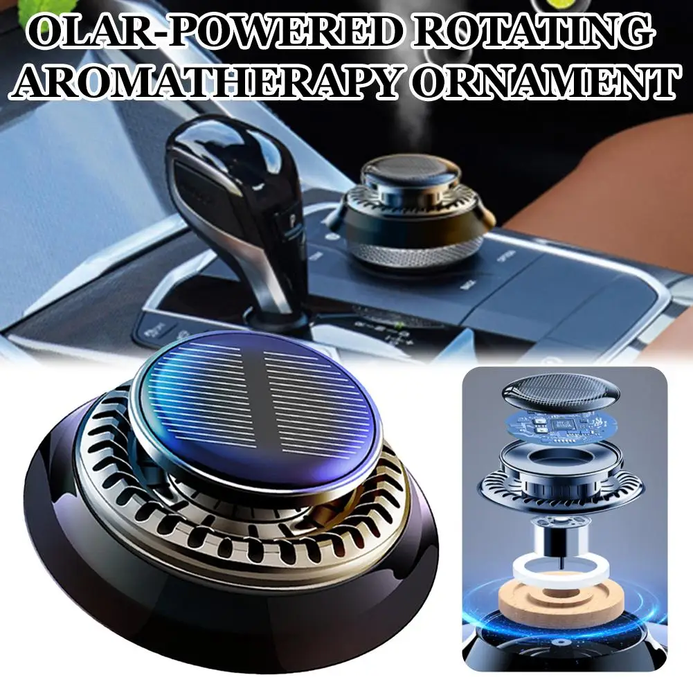 Solar Auto Aromatherapie Ätherisches Öl Levitation Automatische Rotation Duft Ornament Lufterfrischer Auto Innen Dekorationen