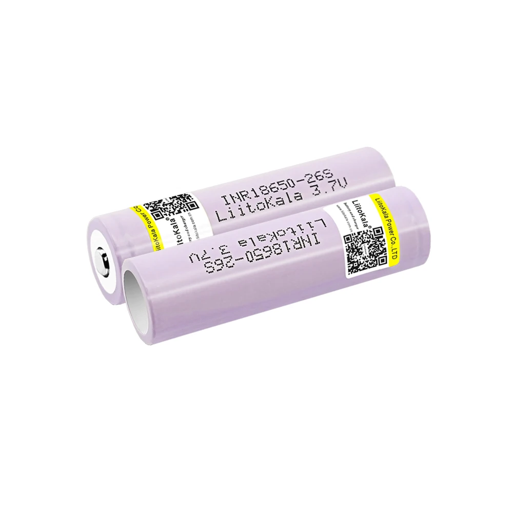 LiitoKala New Original 26S-JT 3.7v 2600mah 18650 26S 5C discharge Lithium Rechargeable Battery For Flashlight battery + Pointed