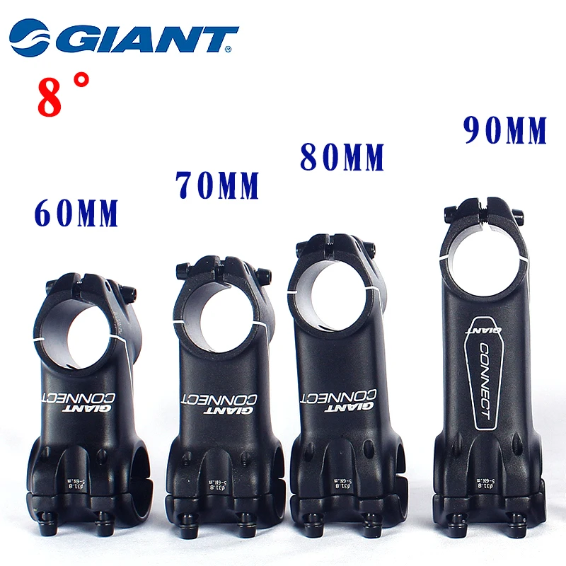 GIANT-Mountain Bicycle Stem, Super Light Handlebar, Clamp Diameter, Diameter, MTB Parts, 8 °, 60mm, 70mm, 80mm, 90mm, 31.8mm