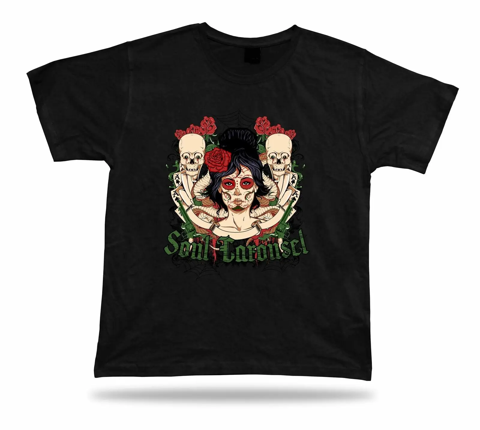 Tshirt Tee Shirt Birthday Gift Idea Soul Carousel Skull Makeup Gothic Emblam