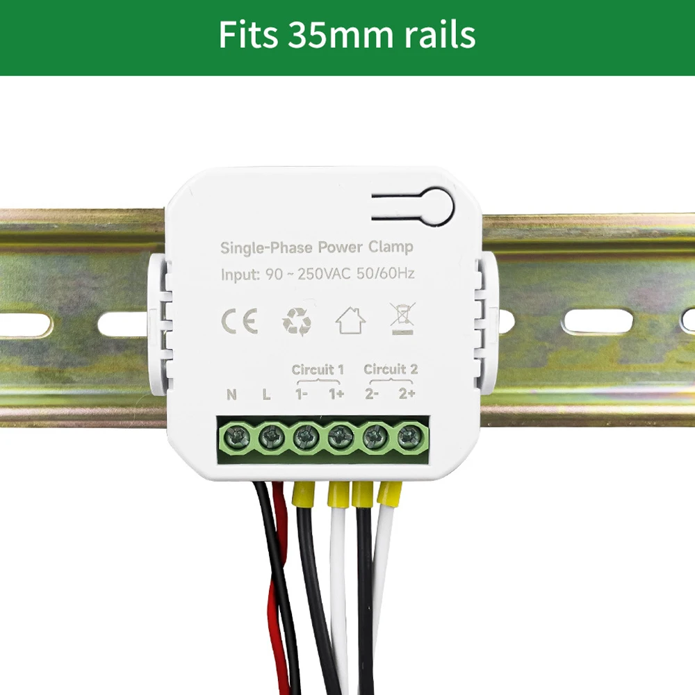 Tuya Wifi Single-phase Energy Meter 80A with 1/2PCS CT Clamp Cellphone App Kwh Power Consumption Monitor Electricity Statistics